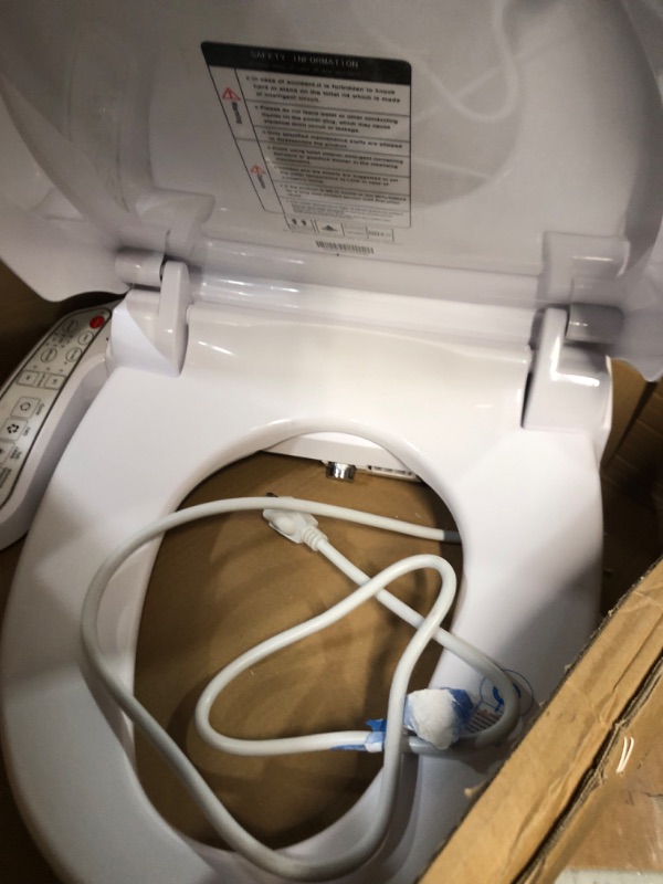 Photo 2 of ***PARTS ONLY NON REFUNDABLE NO RETURNS SOLD AS IS ****ZMJH ZMA102 Elongated Smart Toilet Seat, Unlimited Warm Water, Vortex Wash, Electronic Heated,Warm Air Dryer,Bidet Seat,Rear and Front Wash, LED Light, Need Electrical, White