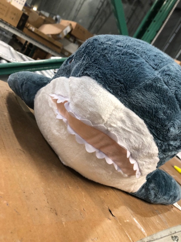 Photo 4 of 39.4 Inch XXL Chonky Giant Shark Stuffed Animal,Soft Squishy Shark Toys Shark Plush Pillows,Chubby Stuffed Shark Brave Boy's and Girl's Room Décor,Perfect Stress Relief for Women Blue XX-Large