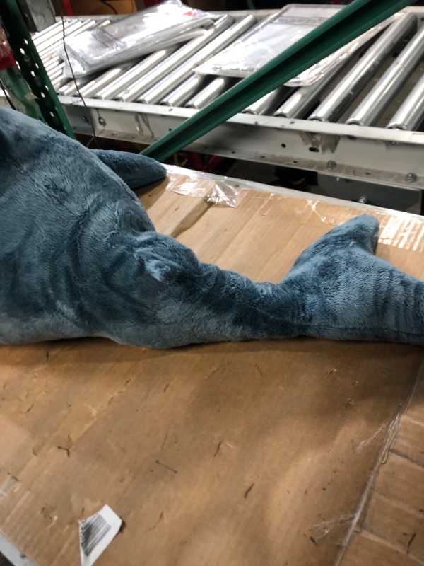 Photo 2 of 39.4 Inch XXL Chonky Giant Shark Stuffed Animal,Soft Squishy Shark Toys Shark Plush Pillows,Chubby Stuffed Shark Brave Boy's and Girl's Room Décor,Perfect Stress Relief for Women Blue XX-Large