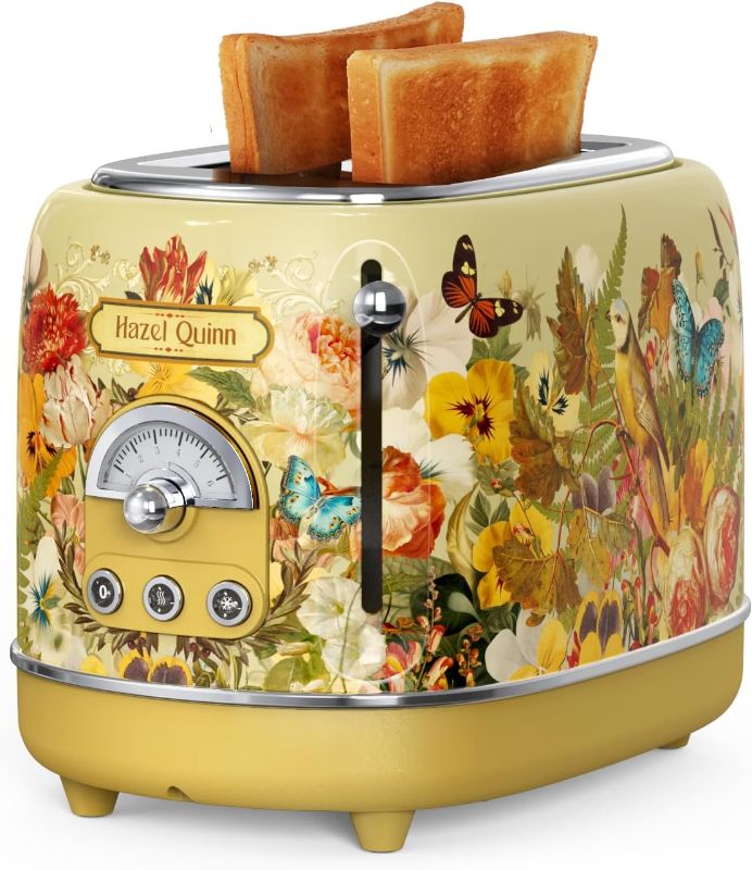 Photo 1 of Hazel Quinn X Eduardo Recife Collaboration 2-Slice Retro Toaster, 6 Browning Levels, 3 Functions-Defrost/Reheat/Cancel, Removable Crumb Tray for Easy to Clean, 1.5 Inches Extra Wide Slots