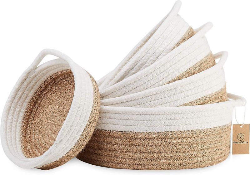 Photo 1 of allen + roth Rope and sea grass 12-in W x 9.5-in H x 12-in D Beige and Natural Sea Grass Basket