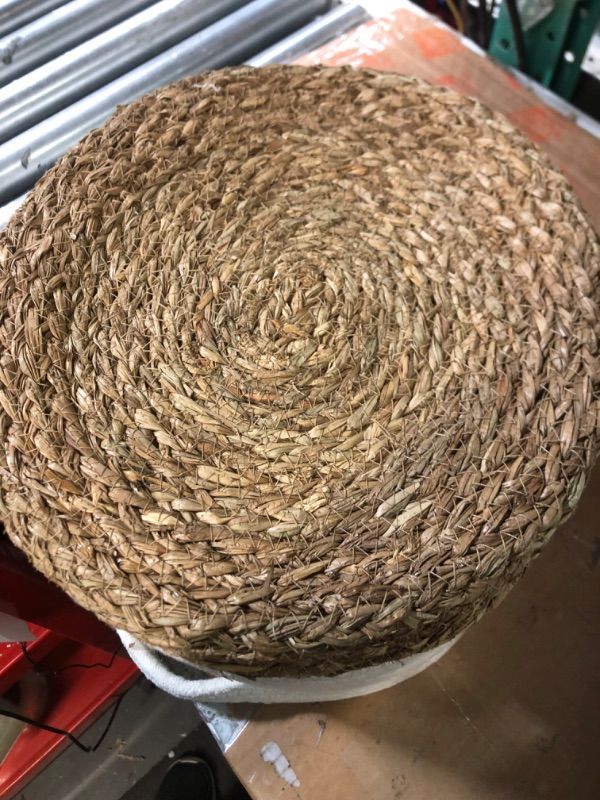 Photo 1 of allen + roth Rope and sea grass 12-in W x 9.5-in H x 12-in D Beige and Natural Sea Grass Basket