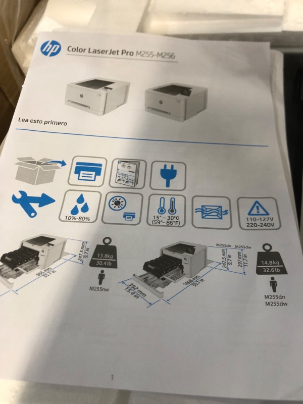 Photo 4 of * SEE NOTES * HP Color LaserJet Pro M255dw Wireless Laser Printer, Remote Mobile Print, Duplex Printing, Works with Alexa (7KW64A), White