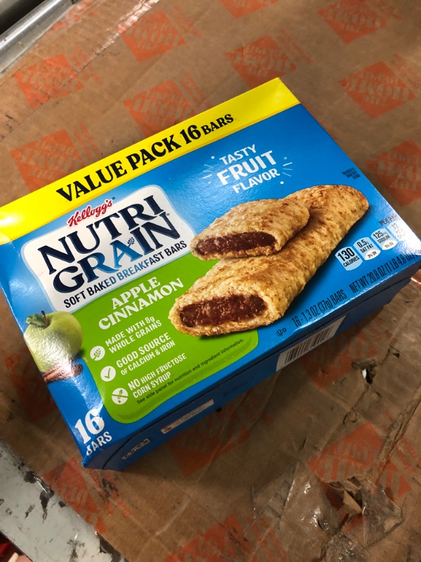 Photo 4 of * 3 PACK * Nutri-Grain Soft Baked Breakfast Bars, Made with Whole Grains, Kids Snacks, Value Pack, Apple Cinnamon (3 Boxes, 48 Bars)
