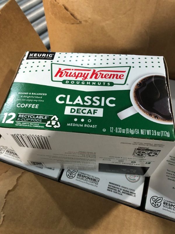 Photo 2 of * SEE NOTES * Krispy Kreme Classic Decaf, Single-Serve Keurig K-Cup Pods, Medium Roast Coffee Pods