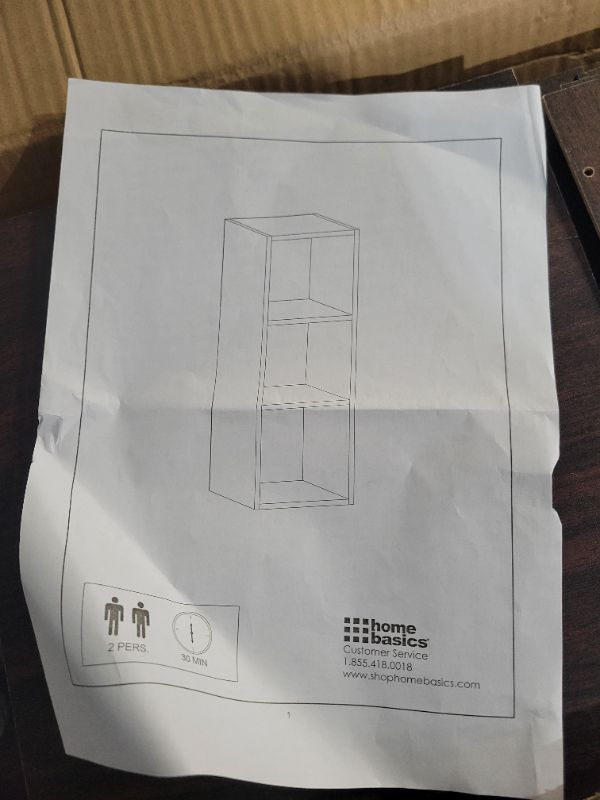 Photo 4 of **SEE NOTES**
Home Basics Open and Enclosed Cube MDF Storage Organizer, Espresso (3 Cube)