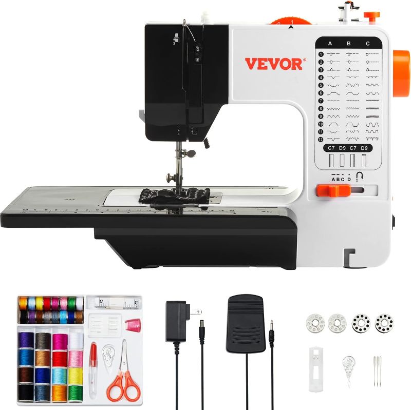 Photo 1 of Mini Sewing Machine for Beginners and Kids, Sewing Machines with Reverse Sewing and 38 Built-in Stitches, Dual Speed Portable Sewing Machine with Extension Table, Sewing Kit for Household Travel