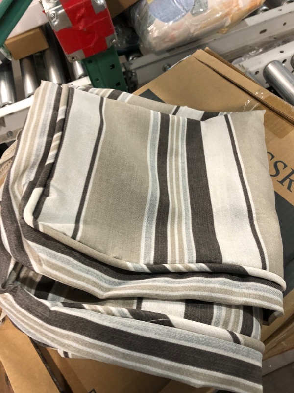 Photo 3 of ***COVER ONLY*** Cabana Stripe 2pc Squared Corners Outdoor Seat Cushions - Pillow Perfect STOCK IMAGE