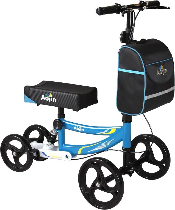 Photo 1 of (READ FULL POST)Aojin Knee Scooter?Steerable Knee Walker Economical Knee Scooters for Foot Injuries Best Crutches Alternative Blue

