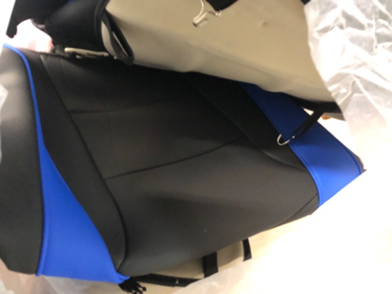 Photo 1 of FH Group Car Seat Cover Cushion - Faux Leather Car Seat Cushions, Waterproof Car Seat Cover Cushion, Universal Fit Car Seat protector Front Set Burgundy Blue Front Set