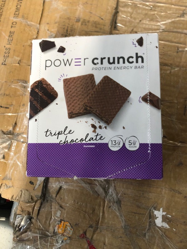 Photo 2 of Power Crunch Protein Wafer Bars, High Protein Snacks with Delicious Taste, Triple Chocolate, 1.4 Ounce (12 Count)