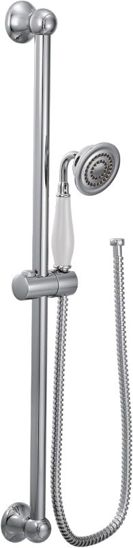 Photo 1 of **FOR PARTS**Moen Weymouth Chrome Eco-Performance Handshower Handheld Shower with 30-Inch Slide Bar and 69-Inch Metal Hose, S12107EP