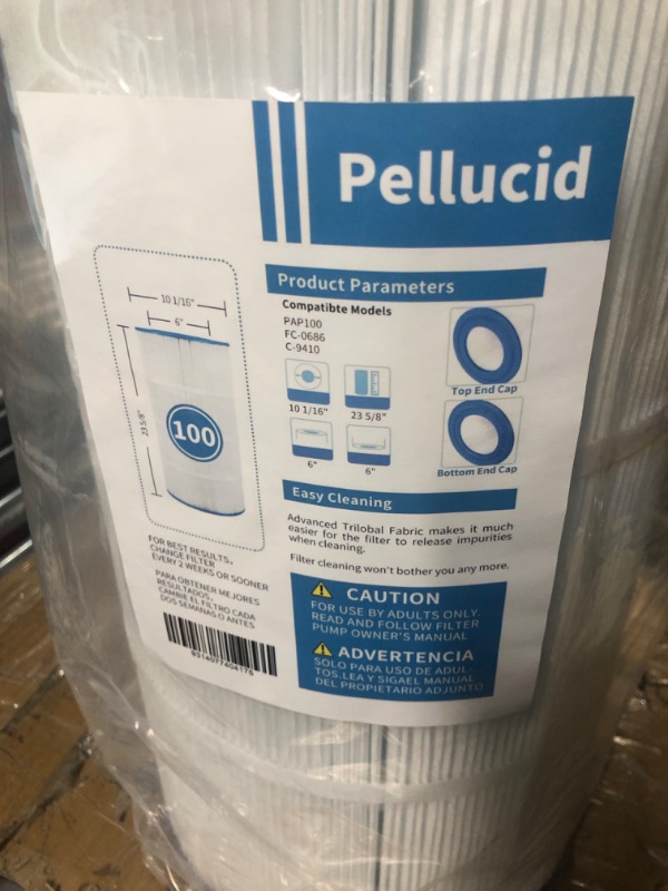 Photo 5 of Pool Filter Compatible with Pentair CC100, CCRP100, PAP100, PAP100-4, Unicel C-9410, R173215, Filbur FC-0686, 59054200, 160316, 160354, Predator 100, Easy to Clean and Reuse, Long Life, 1 Pack