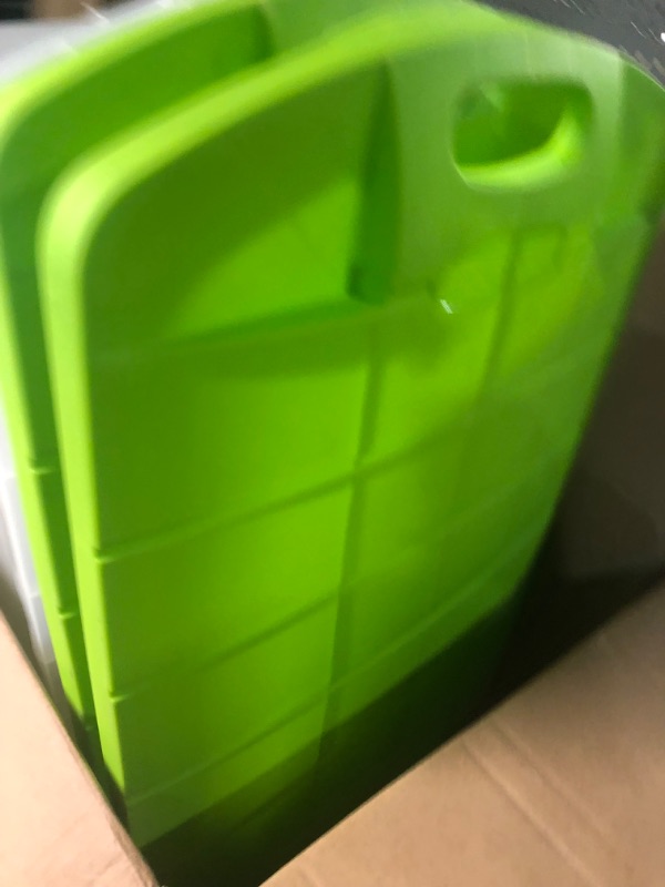 Photo 1 of Rubbermaid 28 Gallon Jumbo Clear Tote, Pack of 2, Stackable, Large Capacity, Clear Bins/Bright Green Lids, Home, Garage, and Office Storage Organizer, Durable Snap-Tight Lids