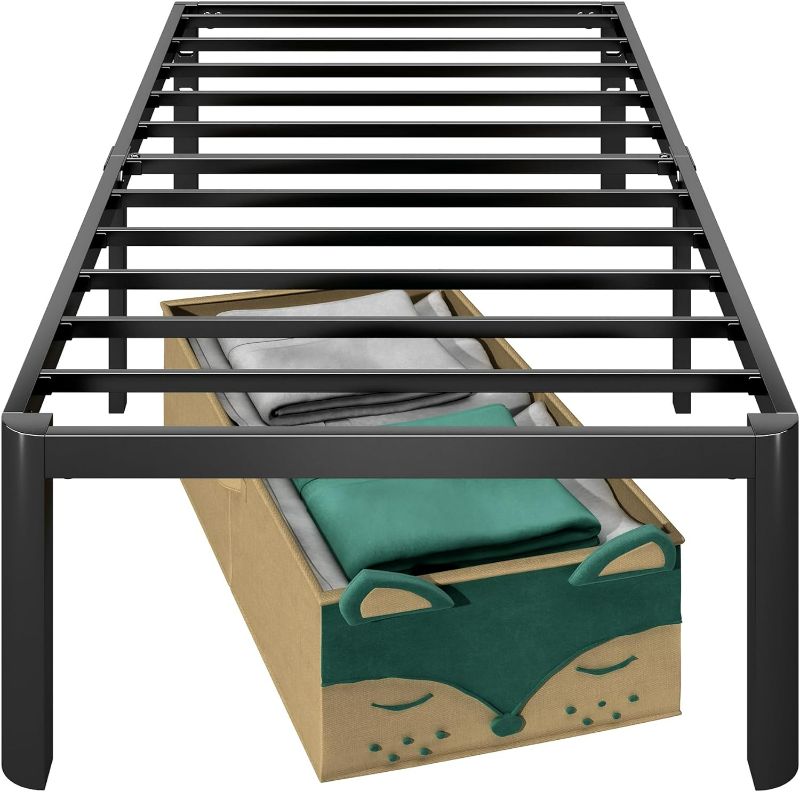 Photo 1 of ***USED - LIKELY MISSING PARTS***
14 Inch Twin Bed Frame with Round Corners, Heavy Duty Metal Platform 