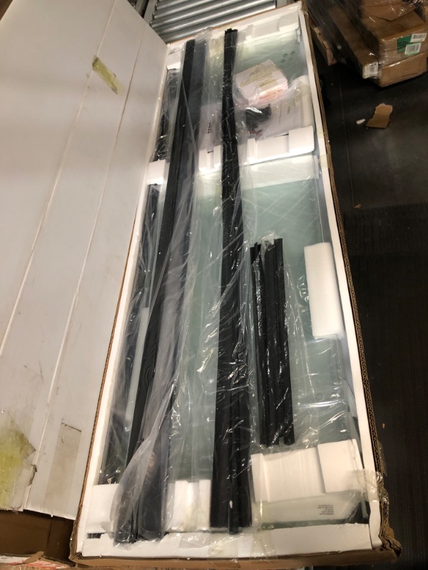 Photo 1 of GETPRO Bathtub Shower Door Semi-Frameless Foldable Hinged Bath Tub Glass Door for Shower with Tempered Coating Glass Panel Matte Black Size 51" W x 59" H 51"W x 59"H Matte Black