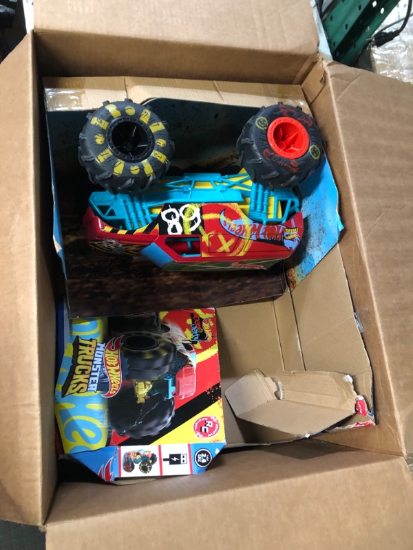 Photo 2 of ?Hot Wheels RC Monster Trucks 1:15 Scale HW Demo Derby, 1 Remote-Control Toy Truck with Terrain Action Tires, Toy for Kids 4 Years Old & Older HW DEMO DERBY RC