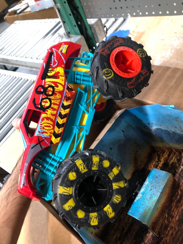 Photo 4 of ?Hot Wheels RC Monster Trucks 1:15 Scale HW Demo Derby, 1 Remote-Control Toy Truck with Terrain Action Tires, Toy for Kids 4 Years Old & Older HW DEMO DERBY RC