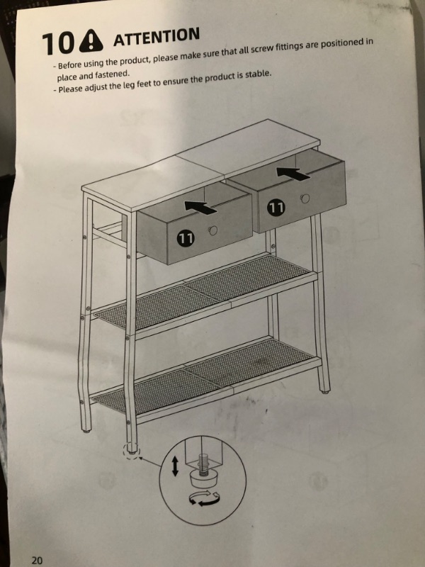 Photo 4 of **PARTS ONLY/SALE FINAL**
**NON-REFUNDABLE** // **SALE FINAL**  HOOBRO Narrow Console Table, 29.5" Small Entryway Table, Thin Sofa Table, Side Table, Display Table, for Hallway, Bedroom, Living Room, Foyer, Rustic Brown and Black BF75XG01
