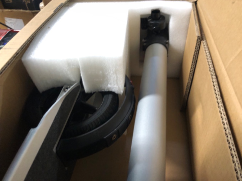 Photo 1 of Caroma Electric Scooter 500/350W, 25/20 Miles Range, 20/15.5 MPH Foldable Electric Scooter for Adults & Teens, 9"/10" Solid Tires, Portable Commute E Scooter w/Braking System & Shock Absorption 250W-Silver-15.5 Miles