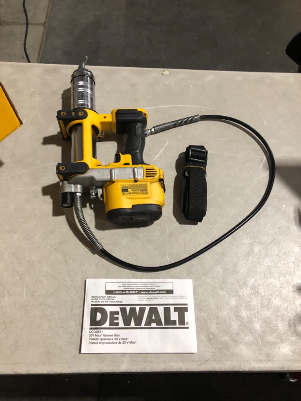 Photo 1 of ***USED - DIRTY - DAMAGED - SEE COMMENTS***
DEWALT 20-Volt MAX Cordless 10,000 PSI Variable Speed Grease Gun (Tool-Only)