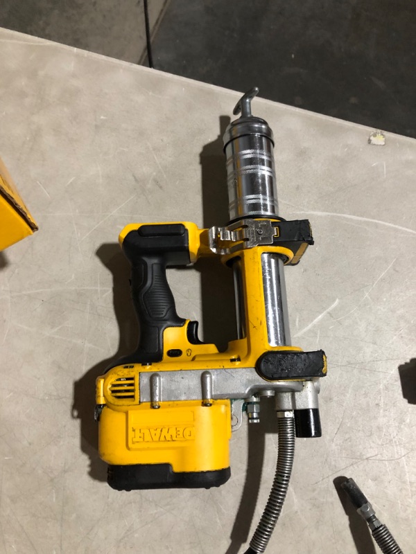 Photo 1 of ***USED - DIRTY - DAMAGED - SEE COMMENTS***
DEWALT 20-Volt MAX Cordless 10,000 PSI Variable Speed Grease Gun (Tool-Only)