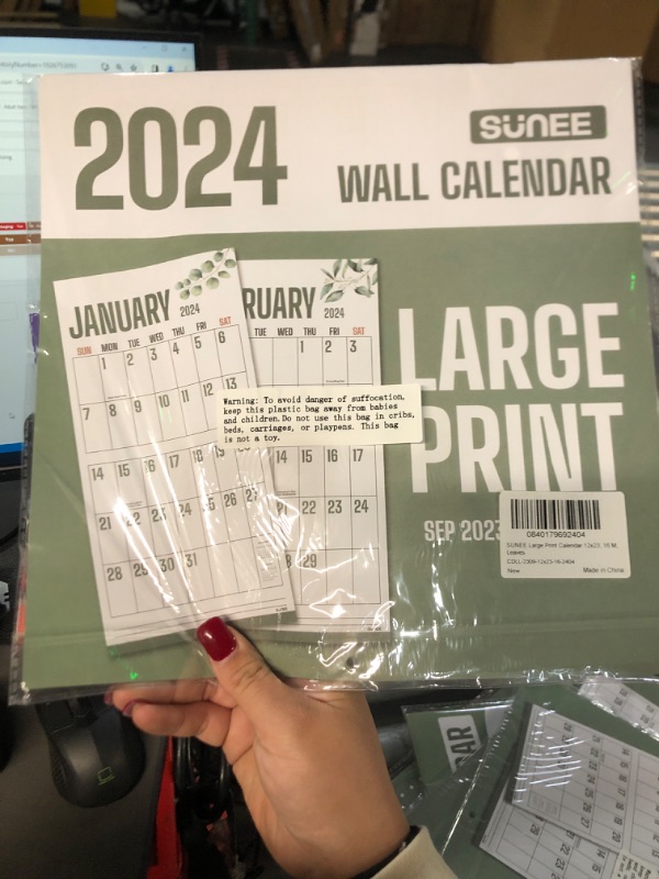 Photo 2 of 2024 Large Print Full Size Wall Calendar for Planning, Scheduling, and Organizing