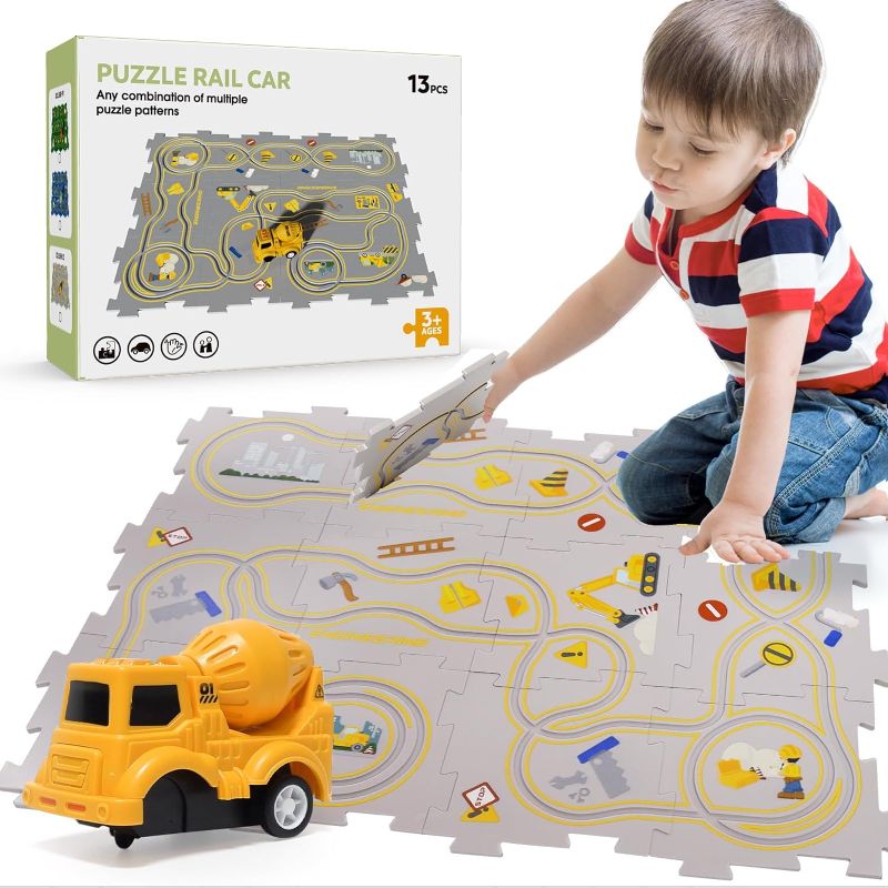 Photo 1 of 
Puzzle Track Racer Car Playset for Toddler Logical Road Builder Brain Teasers Board Game,