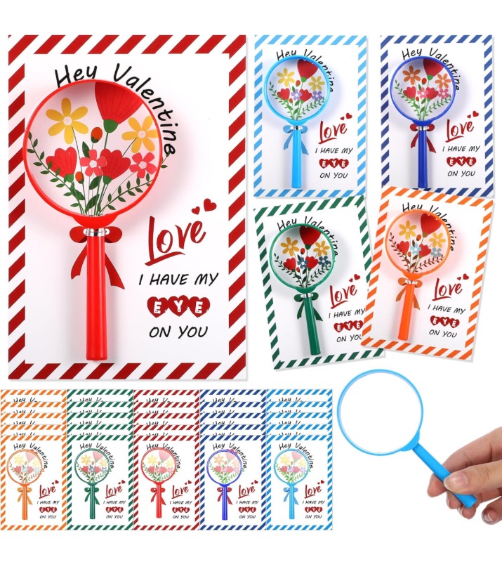 Photo 1 of 30 Packs Valentine's Day Gifts for Kids, 210 Pcs Valentine Stationery Set, Kids Classroom Exchange Gift, Valentine Party Favor with Pencils, Erasers, Stickers, Stampers, Pencil Rollers, Cards & Bags