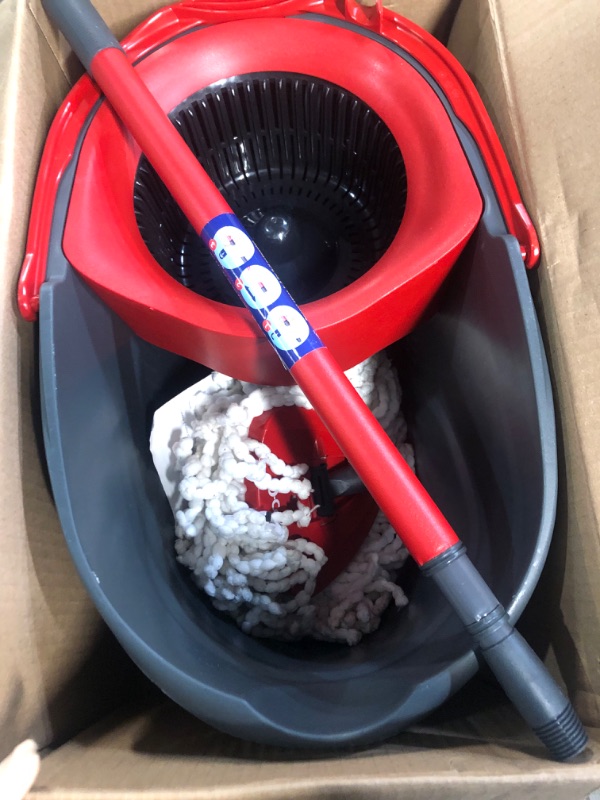 Photo 2 of [READ NOTES]
O-Cedar EasyWring Microfiber Spin Mop, Bucket Floor Cleaning System, Red, Gray