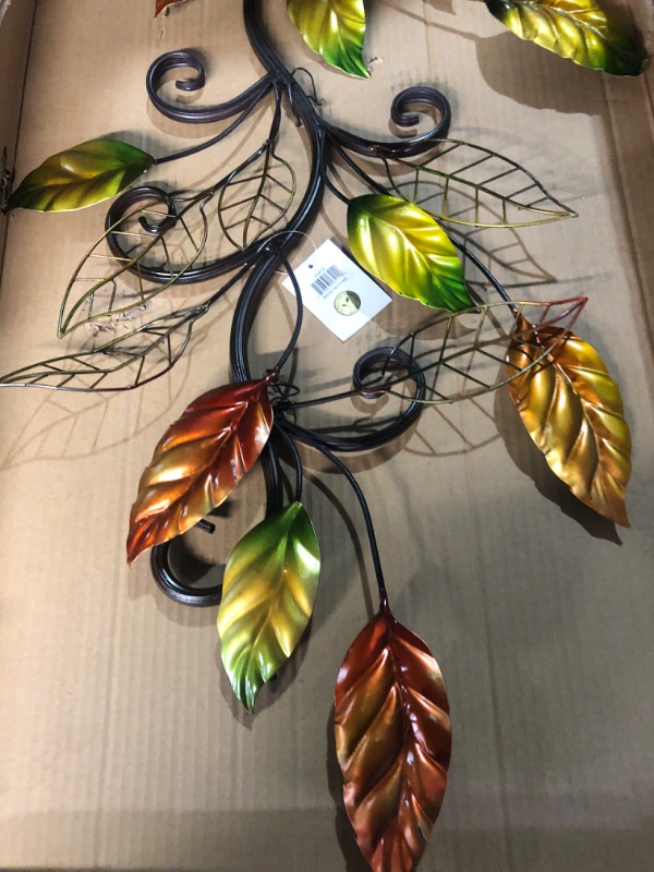 Photo 2 of Deco 79 Metal Leaf Wall Decor, 1" x 20" x 36", Multi Colored