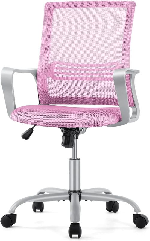 Photo 1 of 
JHK Home Office Chair Mesh Mid Back Ergonomic Computer  Pink