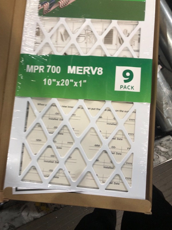 Photo 3 of UBeesize New Reusable Air Filter 10x20x1 (9-Pack) MERV 8 MPR 700 AC/HVAC Furnace Air Filters (Actual Size: 9.50 x 19.50 x 0.75 Inches) 1x Reusable Plastic Frame+9 x Filter Replacements 10x20x1 1 frame + 9 Filters MERV8