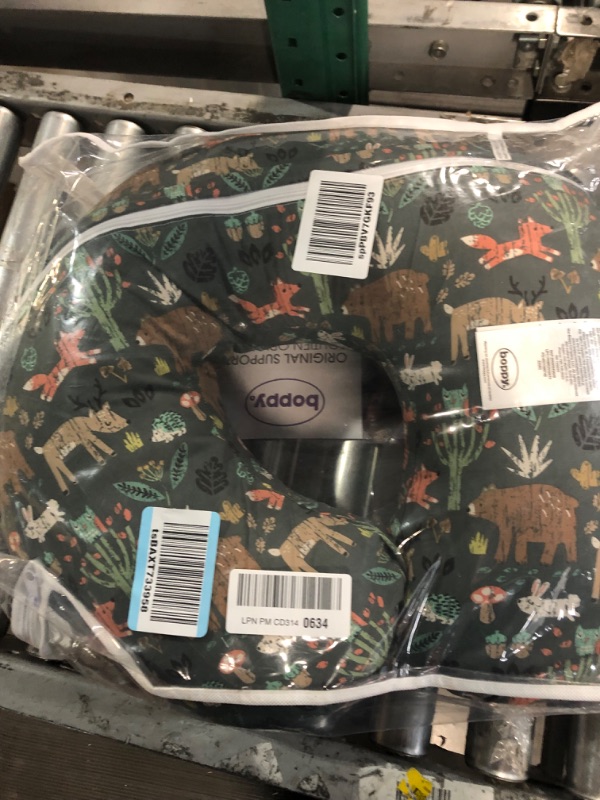 Photo 2 of Boppy Original Nursing Support, FKA Boppy Nursing Pillow, Green Forest Animals, Ergonomic Breastfeeding, Bottle Feeding, and Bonding, Hypoallergenic Fiber Fill, with Removable Cover, Machine Washable