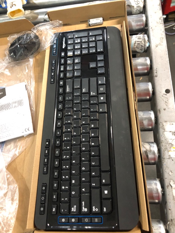 Photo 5 of Amazon Basics Wireless Computer Keyboard and Mouse Combo - Full Size - US Layout (QWERT