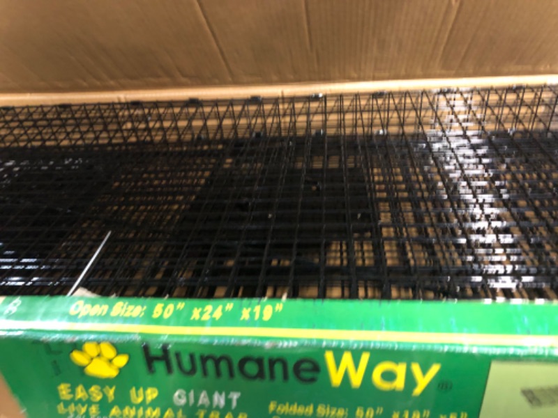 Photo 2 of (READ NOTES)
Humane Way Folding 50 Inch Live Humane Animal Trap - Bobcat - 50"x20"x26"