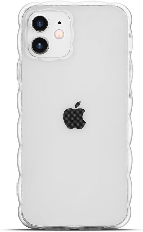 Photo 1 of CoolBELL Case Compatible with iPhone 12 6.1 Inches Clear Case Wave Frame Cute Design, Soft TPU Protective Cover(Clear White)