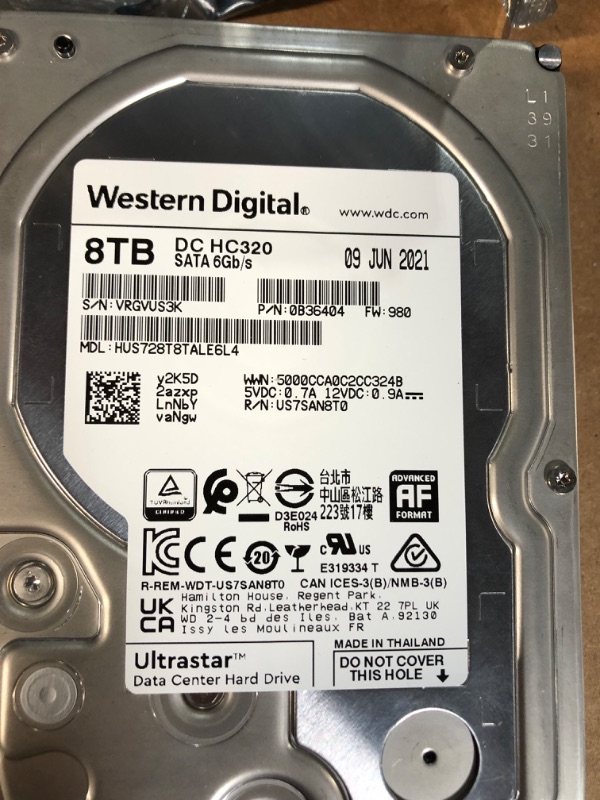 Photo 2 of ***PARTS ONLY READ NOTES***HGST WD Ultrastar DC HC320 8TB 7200 RPM 