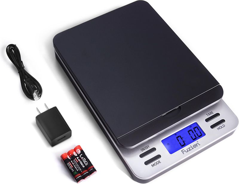 Photo 3 of Digital Shipping Postal Scale, Package Postage Scale - Backlit LCD Screen - 55lbs. x 0.01lbs. (Black), PS-25 - AMERICAN WEIGH SCALES