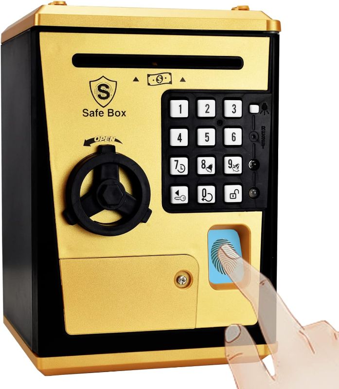 Photo 1 of KDSbnk Kids Safe Bank with Fingerprint Password Talking Money Bank for Real Money Cool Stuff Gift for 5-14 Years Old Boys Girls