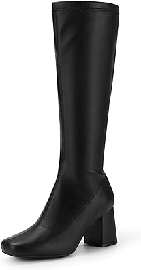 Photo 1 of DREAM PAIRS Women's Gogo Boots, Square Toe Chunky Knee High Boots For Women