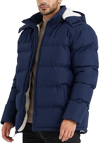 Photo 1 of (STYOCK PHOTO FOR REFRENCE)
BEST SOUTH Men's Hooded Winter Puffer Jacket Fleece Warm Bubble Coat Outerwear Cold Weather