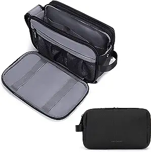 Photo 1 of BAGSMART Toiletry Bag for Men, Travel Toiletry Organizer Dopp Kit Water-resistant Shaving Bag for Toiletries Accessories, Door Room Essentials, Black