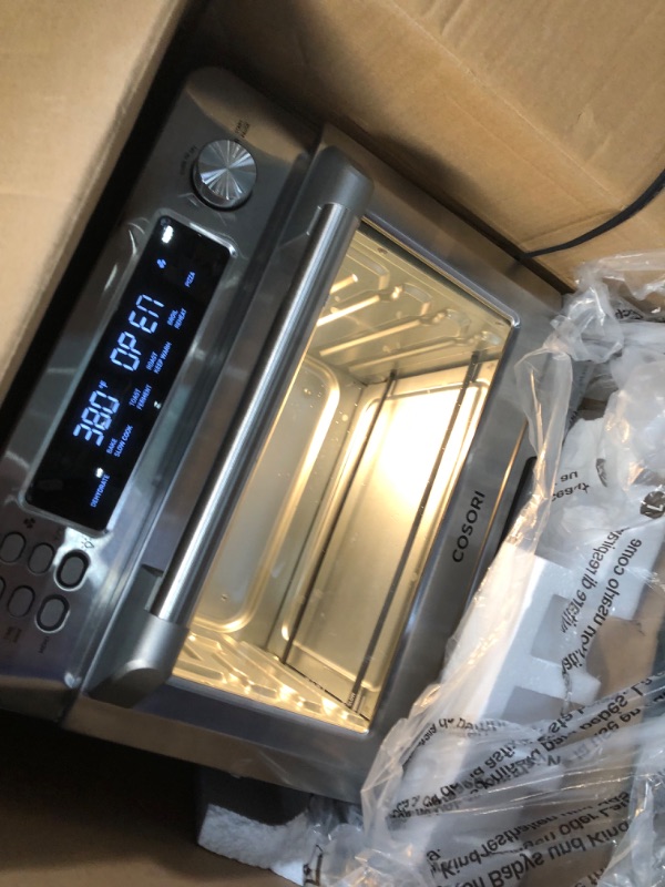 Photo 3 of **MISSING TRAYS COSORI Air Fryer Toaster Oven, 12-in-1, 26QT Convection Oven Countertop, Stainless Steel with Toast Bake and Broil, Smart, 6 Slice Toast, 12'' Pizza, 75 Recipes&Accessories Silver-Stainless Steel Air Convection Oven
