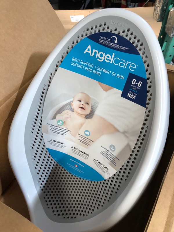 Photo 2 of Angelcare Baby Bath Support (Grey) | Ideal for Babies Less than 6 Months Old Grey 1 Count (Pack of 1)