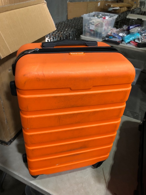 Photo 3 of ***MAJOR DAMAGE - SEE COMMENTS***
Coolife Luggage, 2 Pieces, 24" Orange and 28" Purple