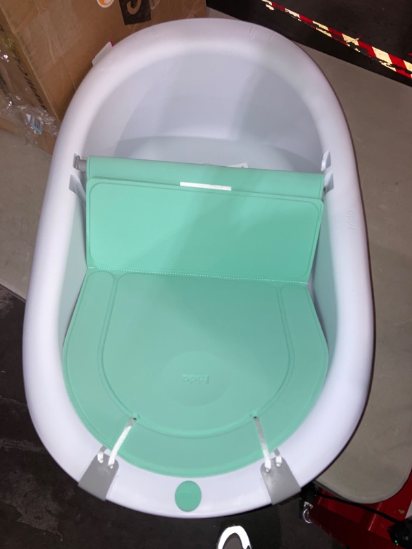 Photo 2 of 4-in-1 Grow-with-Me Bath Tub by Frida Baby Transforms Infant Bathtub to Toddler Bath Seat with Backrest for Assisted Sitting in Tub