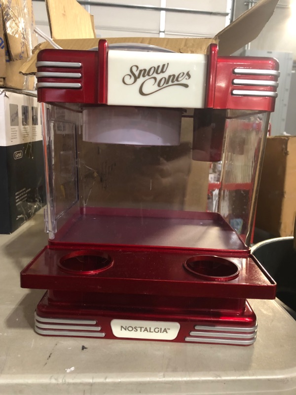 Photo 5 of **MISSING SCOOP AND PLASTIC SNOWCONE CUPS** MINOR SCRATCHES**
Nostalgia Retro Table-Top Snow Cone Maker,  Retro Red