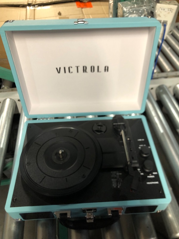 Photo 1 of **MISSING POWER CORD Victrola Journey+ Bluetooth Suitcase Record Player, Turquoise (VSC-400SB-TRQ-SDF)