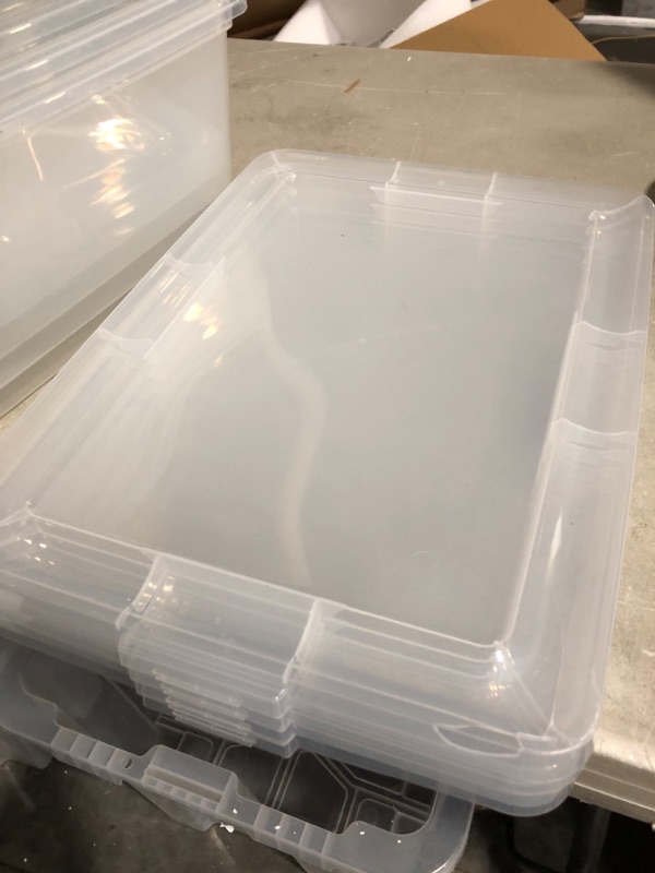 Photo 6 of * used * damaged lids * see all images *
IRIS USA  Plastic Storage Container Bin with Latching Lid, Stackable Nestable Box Tote